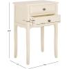 SAFAVIEH Home Collection – Lori Barley End Table with Two Storage Drawers, French Farmhouse Accent Table, Scalloped Apron Design, Fully Assembled (AMH6576E)(White Birch)