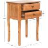 SAFAVIEH Home Collection – Lori Barley End Table with Two Storage Drawers, French Farmhouse Accent Table, Scalloped Apron Design, Fully Assembled (AMH6576E)(Red Maple)