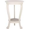SAFAVIEH Home Collection – Mary Vintage Grey Pedestal End Table with Shelf, Classic Cabriole Design, Round Accent Table for Living Room or Bedroom (AMH5711A)(Ivory)