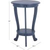 SAFAVIEH Home Collection – Mary Vintage Grey Pedestal End Table with Shelf, Classic Cabriole Design, Round Accent Table for Living Room or Bedroom (AMH5711A)(Blue)