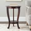 SAFAVIEH Home Collection – Mary Vintage Grey Pedestal End Table with Shelf, Classic Cabriole Design, Round Accent Table for Living Room or Bedroom (AMH5711A)(Dark Cherry)