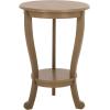 SAFAVIEH Home Collection – Mary Vintage Grey Pedestal End Table with Shelf, Classic Cabriole Design, Round Accent Table for Living Room or Bedroom (AMH5711A)(Desert Brown)