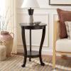 SAFAVIEH Home Collection – Mary Vintage Grey Pedestal End Table with Shelf, Classic Cabriole Design, Round Accent Table for Living Room or Bedroom (AMH5711A)(Dark Chocolate)