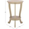 SAFAVIEH Home Collection – Mary Vintage Grey Pedestal End Table with Shelf, Classic Cabriole Design, Round Accent Table for Living Room or Bedroom (AMH5711A)(Sand)