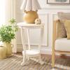 SAFAVIEH Home Collection – Mary Vintage Grey Pedestal End Table with Shelf, Classic Cabriole Design, Round Accent Table for Living Room or Bedroom (AMH5711A)(Ivory)