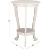 SAFAVIEH Home Collection – Mary Vintage Grey Pedestal End Table with Shelf, Classic Cabriole Design, Round Accent Table for Living Room or Bedroom (AMH5711A)(Ivory)