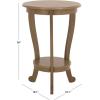 SAFAVIEH Home Collection – Mary Vintage Grey Pedestal End Table with Shelf, Classic Cabriole Design, Round Accent Table for Living Room or Bedroom (AMH5711A)(Desert Brown)