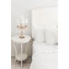 SAFAVIEH Home Collection – Mary Vintage Grey Pedestal End Table with Shelf, Classic Cabriole Design, Round Accent Table for Living Room or Bedroom (AMH5711A)(Distressed Cream)