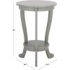 SAFAVIEH Home Collection – Mary Vintage Grey Pedestal End Table with Shelf, Classic Cabriole Design, Round Accent Table for Living Room or Bedroom (AMH5711A)(Robins Egg Blue)
