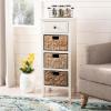 SAFAVIEH Home Collection – Michaela Vintage Grey Storage Unit with Woven Basket Drawers, British Colonial Farmhouse Accent Storage, Fully Assembled (AMH5744D)(Vintage White)