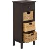 SAFAVIEH Home Collection – Michaela Vintage Grey Storage Unit with Woven Basket Drawers, British Colonial Farmhouse Accent Storage, Fully Assembled (AMH5744D)(Dark Chocolate)