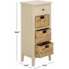 SAFAVIEH Home Collection – Michaela Vintage Grey Storage Unit with Woven Basket Drawers, British Colonial Farmhouse Accent Storage, Fully Assembled (AMH5744D)(Sand)