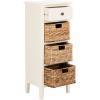 SAFAVIEH Home Collection – Michaela Vintage Grey Storage Unit with Woven Basket Drawers, British Colonial Farmhouse Accent Storage, Fully Assembled (AMH5744D)(Vintage White)