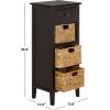 SAFAVIEH Home Collection – Michaela Vintage Grey Storage Unit with Woven Basket Drawers, British Colonial Farmhouse Accent Storage, Fully Assembled (AMH5744D)(Black)