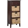 SAFAVIEH Home Collection – Michaela Vintage Grey Storage Unit with Woven Basket Drawers, British Colonial Farmhouse Accent Storage, Fully Assembled (AMH5744D)(Cherry)