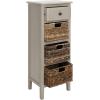 SAFAVIEH Home Collection – Michaela Vintage Grey Storage Unit with Woven Basket Drawers, British Colonial Farmhouse Accent Storage, Fully Assembled (AMH5744D)(Vintage Grey)