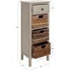 SAFAVIEH Home Collection – Michaela Vintage Grey Storage Unit with Woven Basket Drawers, British Colonial Farmhouse Accent Storage, Fully Assembled (AMH5744D)(Vintage Grey)
