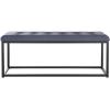SAFAVIEH Home Collection – Reynolds Black Tufted Upholstered Accent Bench, Modern Parsons-Style Open Frame Bench with Brass Legs for Bedroom, Entryway or Living Room (FOX6225E)(Navy / Black)