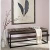 SAFAVIEH Home Collection – Reynolds Black Tufted Upholstered Accent Bench, Modern Parsons-Style Open Frame Bench with Brass Legs for Bedroom, Entryway or Living Room (FOX6225E)(Brown / Black)