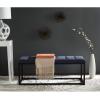 SAFAVIEH Home Collection – Reynolds Black Tufted Upholstered Accent Bench, Modern Parsons-Style Open Frame Bench with Brass Legs for Bedroom, Entryway or Living Room (FOX6225E)(Beige / Black)