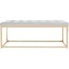 SAFAVIEH Home Collection – Reynolds Black Tufted Upholstered Accent Bench, Modern Parsons-Style Open Frame Bench with Brass Legs for Bedroom, Entryway or Living Room (FOX6225E)(Grey / Brass)