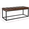 SAFAVIEH Home Collection – Reynolds Black Tufted Upholstered Accent Bench, Modern Parsons-Style Open Frame Bench with Brass Legs for Bedroom, Entryway or Living Room (FOX6225E)(Brown / Black)