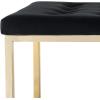 SAFAVIEH Home Collection – Reynolds Black Tufted Upholstered Accent Bench, Modern Parsons-Style Open Frame Bench with Brass Legs for Bedroom, Entryway or Living Room (FOX6225E)(Black / Brass)