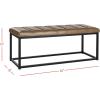 SAFAVIEH Home Collection – Reynolds Black Tufted Upholstered Accent Bench, Modern Parsons-Style Open Frame Bench with Brass Legs for Bedroom, Entryway or Living Room (FOX6225E)(Tan / Black)