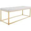 SAFAVIEH Home Collection – Reynolds Black Tufted Upholstered Accent Bench, Modern Parsons-Style Open Frame Bench with Brass Legs for Bedroom, Entryway or Living Room (FOX6225E)(Grey / Brass)