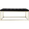 SAFAVIEH Home Collection – Reynolds Black Tufted Upholstered Accent Bench, Modern Parsons-Style Open Frame Bench with Brass Legs for Bedroom, Entryway or Living Room (FOX6225E)(Black / Brass)