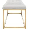 SAFAVIEH Home Collection – Reynolds Black Tufted Upholstered Accent Bench, Modern Parsons-Style Open Frame Bench with Brass Legs for Bedroom, Entryway or Living Room (FOX6225E)(Grey / Brass)