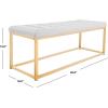 SAFAVIEH Home Collection – Reynolds Black Tufted Upholstered Accent Bench, Modern Parsons-Style Open Frame Bench with Brass Legs for Bedroom, Entryway or Living Room (FOX6225E)(Grey / Brass)