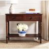 SAFAVIEH Home Collection – Samantha Entryway Console Table, Vintage Grey 2-Drawer Storage Sofa Table (AMH5710A)(Dark Cherry)