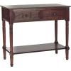 SAFAVIEH Home Collection – Samantha Entryway Console Table, Vintage Grey 2-Drawer Storage Sofa Table (AMH5710A)(Dark Cherry)