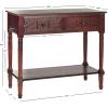 SAFAVIEH Home Collection – Samantha Entryway Console Table, Vintage Grey 2-Drawer Storage Sofa Table (AMH5710A)(Dark Cherry)