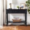 SAFAVIEH Home Collection – Samantha Entryway Console Table, Vintage Grey 2-Drawer Storage Sofa Table (AMH5710A)(Distressed Black)