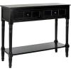 SAFAVIEH Home Collection – Samantha Entryway Console Table, Vintage Grey 2-Drawer Storage Sofa Table (AMH5710A)(Distressed Black)