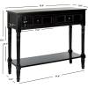 SAFAVIEH Home Collection – Samantha Entryway Console Table, Vintage Grey 2-Drawer Storage Sofa Table (AMH5710A)(Distressed Black)