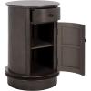 SAFAVIEH Home Collection – Tabitha Dark Cherry Round Swivel Storage End Table, Farmhouse Accent Table with Drawer & Cabinet, Fully Assembled (AMH5712D)(Black)