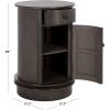 SAFAVIEH Home Collection – Tabitha Dark Cherry Round Swivel Storage End Table, Farmhouse Accent Table with Drawer & Cabinet, Fully Assembled (AMH5712D)(Black)