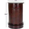 SAFAVIEH Home Collection – Tabitha Dark Cherry Round Swivel Storage End Table, Farmhouse Accent Table with Drawer & Cabinet, Fully Assembled (AMH5712D)(Dark Cherry)