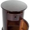 SAFAVIEH Home Collection – Tabitha Dark Cherry Round Swivel Storage End Table, Farmhouse Accent Table with Drawer & Cabinet, Fully Assembled (AMH5712D)(Dark Cherry)