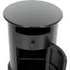 SAFAVIEH Home Collection – Tabitha Dark Cherry Round Swivel Storage End Table, Farmhouse Accent Table with Drawer & Cabinet, Fully Assembled (AMH5712D)(Distressed Black)
