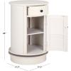 SAFAVIEH Home Collection – Tabitha Dark Cherry Round Swivel Storage End Table, Farmhouse Accent Table with Drawer & Cabinet, Fully Assembled (AMH5712D)(Ivory)