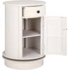SAFAVIEH Home Collection – Tabitha Dark Cherry Round Swivel Storage End Table, Farmhouse Accent Table with Drawer & Cabinet, Fully Assembled (AMH5712D)(Ivory)