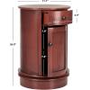 SAFAVIEH Home Collection – Tabitha Dark Cherry Round Swivel Storage End Table, Farmhouse Accent Table with Drawer & Cabinet, Fully Assembled (AMH5712D)(Red)