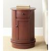 SAFAVIEH Home Collection – Tabitha Dark Cherry Round Swivel Storage End Table, Farmhouse Accent Table with Drawer & Cabinet, Fully Assembled (AMH5712D)(Red)