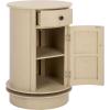 SAFAVIEH Home Collection – Tabitha Dark Cherry Round Swivel Storage End Table, Farmhouse Accent Table with Drawer & Cabinet, Fully Assembled (AMH5712D)(Sand)