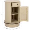 SAFAVIEH Home Collection – Tabitha Dark Cherry Round Swivel Storage End Table, Farmhouse Accent Table with Drawer & Cabinet, Fully Assembled (AMH5712D)(Sand)