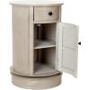 SAFAVIEH Home Collection – Tabitha Dark Cherry Round Swivel Storage End Table, Farmhouse Accent Table with Drawer & Cabinet, Fully Assembled (AMH5712D)(Vintage Grey)